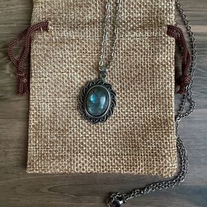 Labradorite Oval Necklace | Genuine Crystal Necklace | Labradorite Necklace